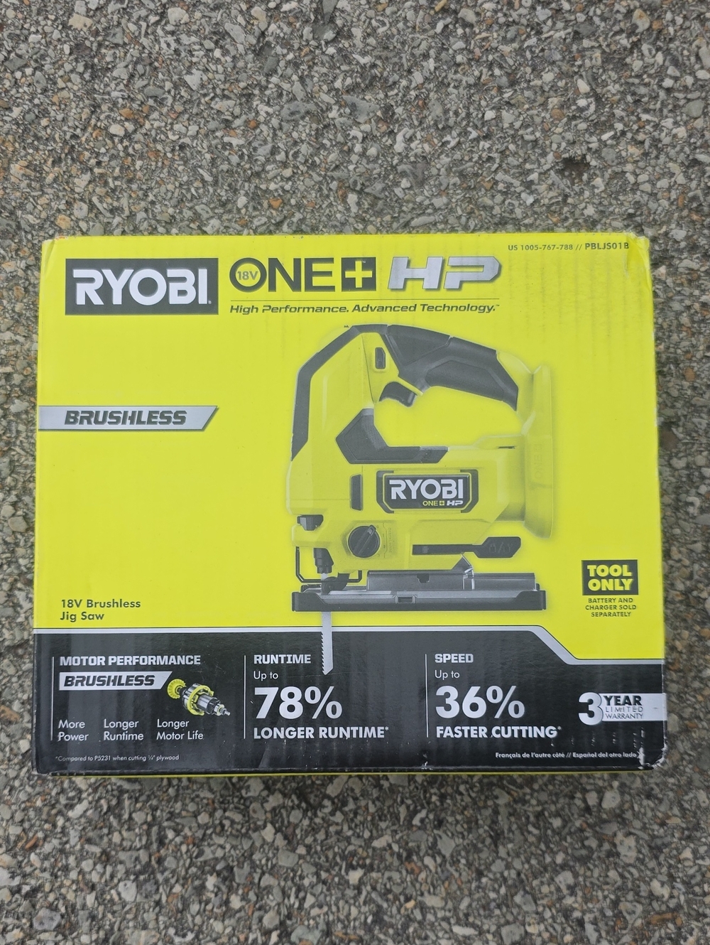 RYOBI One+ HP 18V Brushless Jig Saw - Yellow